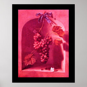 Poster FRUITS DE SAISON -PROSPÉRITÉ rose rouge violet