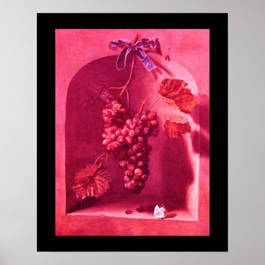 Poster FRUITS DE SAISON -PROSPÉRITÉ rose rouge violet (Devant)