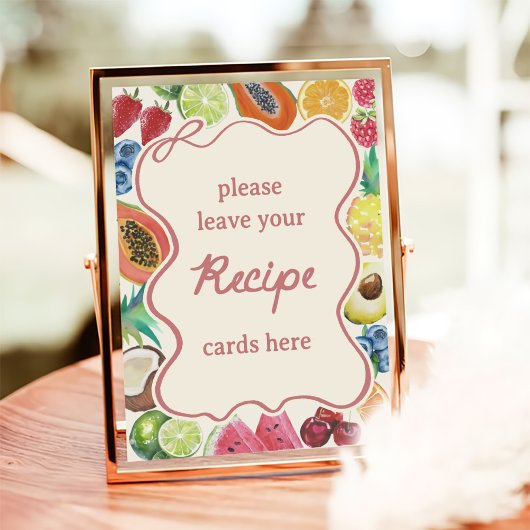 Poster Fruits du marché frais pour une baby shower de mar