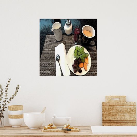 Poster Fruits et café (Cuisine)