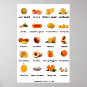 Poster Fruits et légumes oranges
