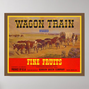 Poster Fruits fins du Wagon Train des années 1940