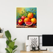 Poster Fruits frais dans un parfait mélange de design (Bureau à domicile)
