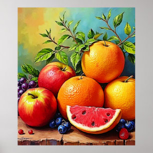 Poster Fruits frais dans un parfait mélange de design
