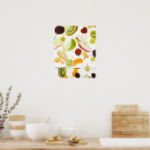 Poster Fruits frais mélangés avec pomme et jus d'orange (Cuisine)