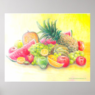 Poster Fruits heureux
