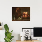 Poster Fruits, Jug & Verre - Jean-Siméon Chardin Beaux-Ar (Bureau à domicile)