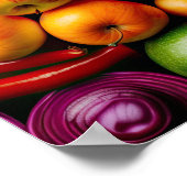 Poster Fruits Légumes Aliments sains Nutrition Santé (Coin)