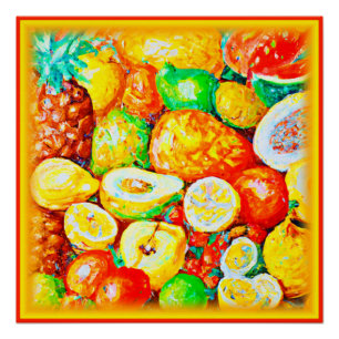 Poster "Fruits Lumineux" Belle Peinture. Commandez dès ma