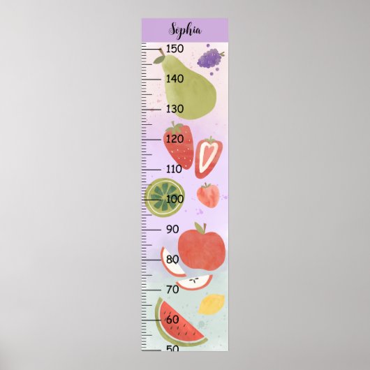 Poster Fruits mignons Graphique de croissance (Devant)