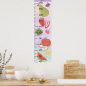 Poster Fruits mignons Graphique de croissance (Cuisine)