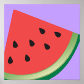 Poster Fruits modernes de la pastèque rose violet du mili (Devant)