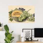 Poster Fruits par Michiel van Huysum (Bureau à domicile)