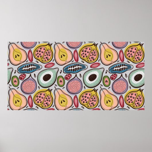 Poster Fruits seamless pattern (Devant)