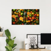 Poster Fruits tropicaux (Bureau à domicile)