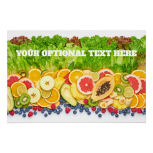 Poster Fruits tropicaux au texte personnalisé
