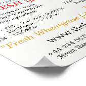 Poster Fruits tropicaux, Bar à jus Publicité (Coin)