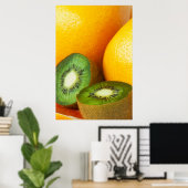 Poster Fruits tropicaux : kiwi et pamplemousse (Bureau à domicile)