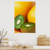 Poster Fruits tropicaux : kiwi et pamplemousse (Cuisine)