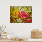 Poster Fruits tropicaux Vie morte aquarelle art original (Cuisine)