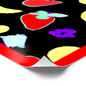 Poster Fruits tropiques néons éclatés (Coin)