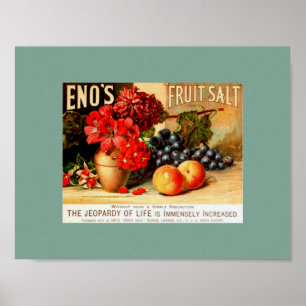POSTER FRUITS VINTAGES ET SEL FLORAL ENO'S FRUIT