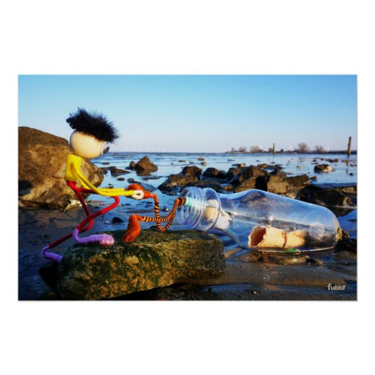 Poster Fubby avec un siffleur en bord de mer. (Devant)