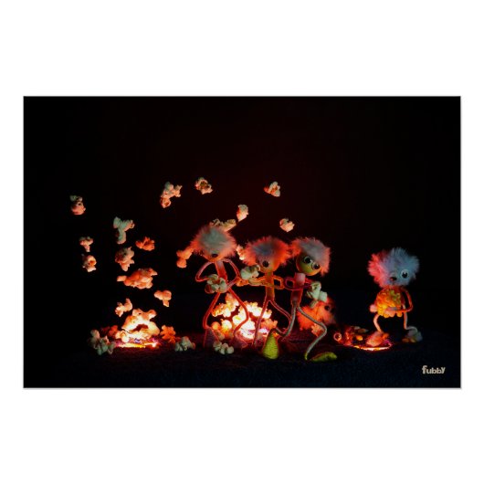 Poster Fubby dans l'explosion de pop-corn dans les trous (Devant)