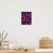 Poster Fuchsia en bleu et violet (Cuisine)