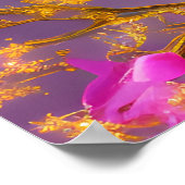 Poster Fuchsia et Gold Florals (Coin)