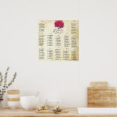 Poster Fuchsia Heart Tree 100 to 150 guests alphabetical (Cuisine)
