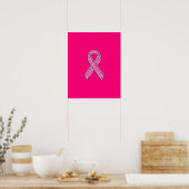 Poster Fuchsia Parties scintillant Style Pink Ribbon Sens (Cuisine)