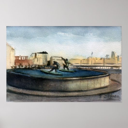 Poster Fuente de los surfistas (La Corogne) (Devant)