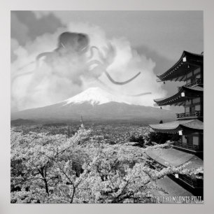 Poster Fuji des monts Cthulhu