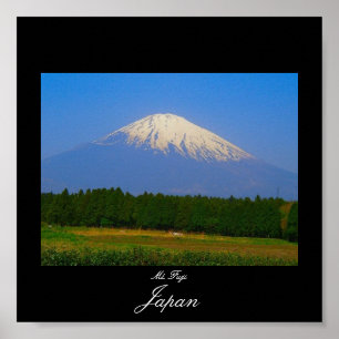 Poster Fuji in Japan. Fuji San.