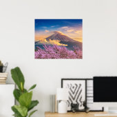Poster Fuji Mountain et fleurs de cerisiers au printemps (Bureau à domicile)