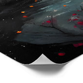 Poster  Fuji Sunset Cherry Blossom Mountain Art (Coin)