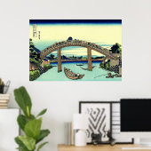 Poster Fuji vu par le pont Mannen à Fukagawa (Bureau à domicile)