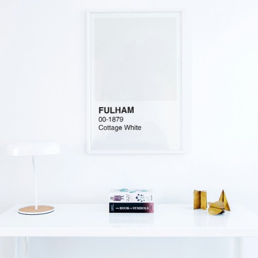 Poster Fulham Cottage Blanc - Bordure Blanche