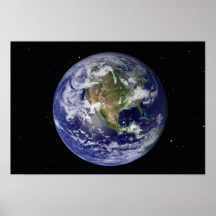 Poster Full Earth showing North America 2
