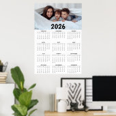 Poster Full-Year Calendar with Customizable Photo  (Bureau à domicile)