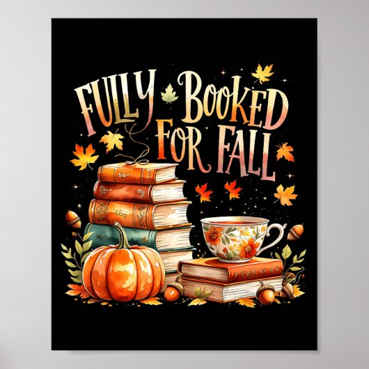 Poster Fully Booked For Fall Cozy Autumn Reading Gift (Devant)