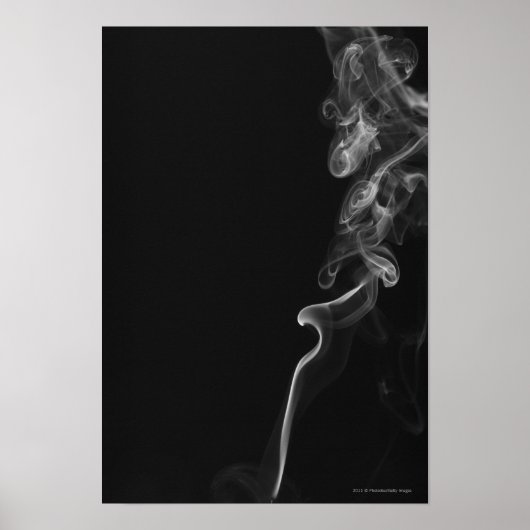 Poster Fumée blanche contre un Arrière - plan noir (Devant)