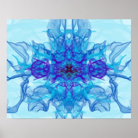 Poster FUMÉE BLEUE - Art Fractal - (Devant)