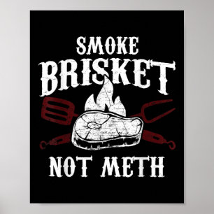 Poster Fumée Brisket Non - Cadeau de Viande de Barbecue D