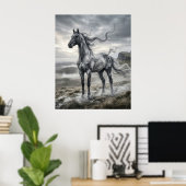 Poster Fumée Cheval Plateau Venté (Bureau à domicile)