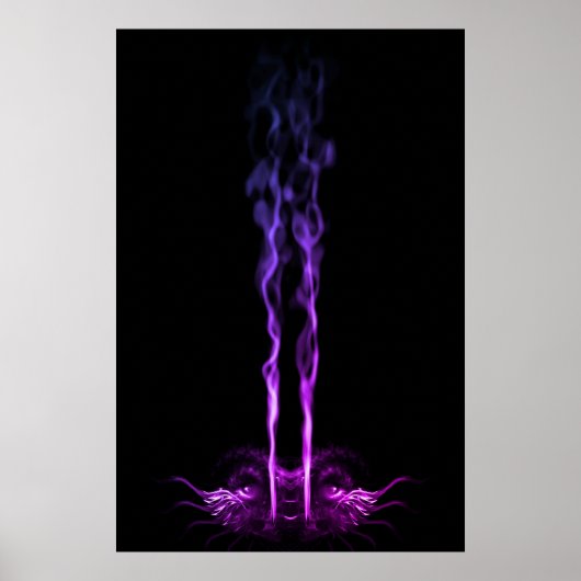 Poster Fumée de dragon noir et violet (Devant)