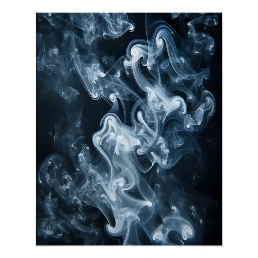 Poster Fumée Frappe En Art numérique Noir Et Blanc (Devant)