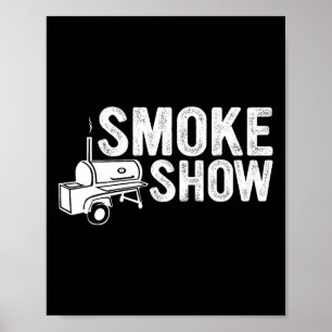 Poster Fumée Montrer Funny Barbecue Grillade Viande Grill