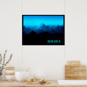 Poster Fumée robuste Blue Jagged Mounts Amérique Voyage (Cuisine)